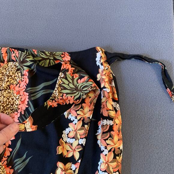 Vintage Hilo Hattie The Hawaiian Original Sz Large Top & Wrap Skirt Set Black - Picture 6 of 13